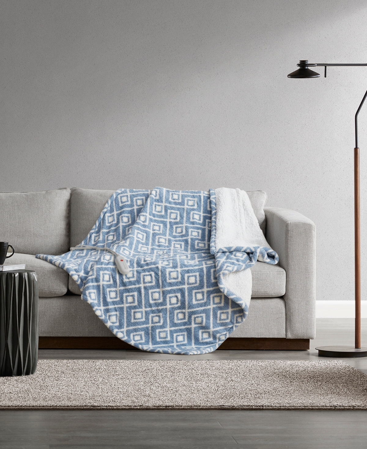 Sharper Image Amira Dream Soft Heated Throw, 50" X 60" In Blue