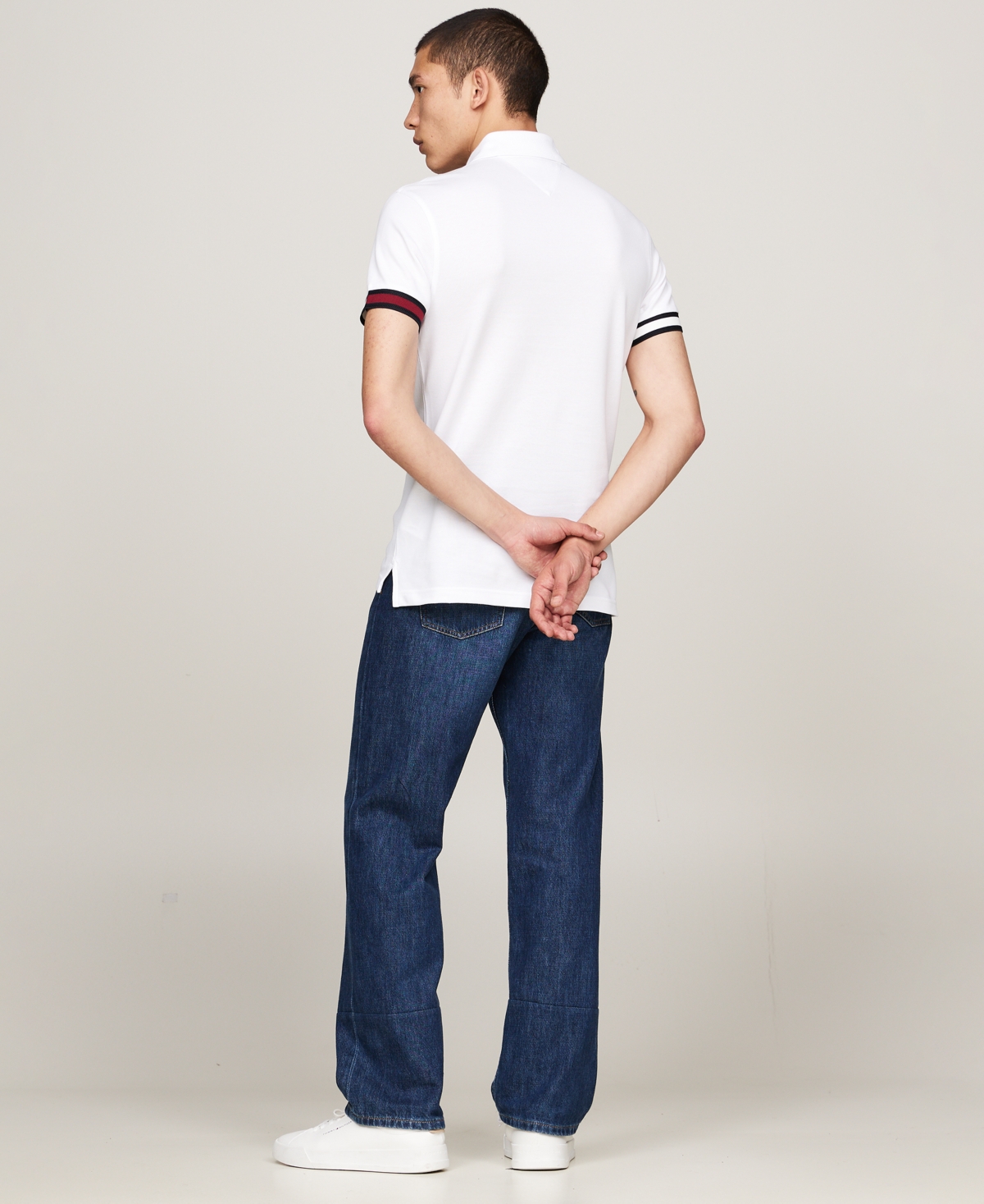 Tommy Hilfiger Men's Slim-Fit Stripe-Cuff Polo Shirt