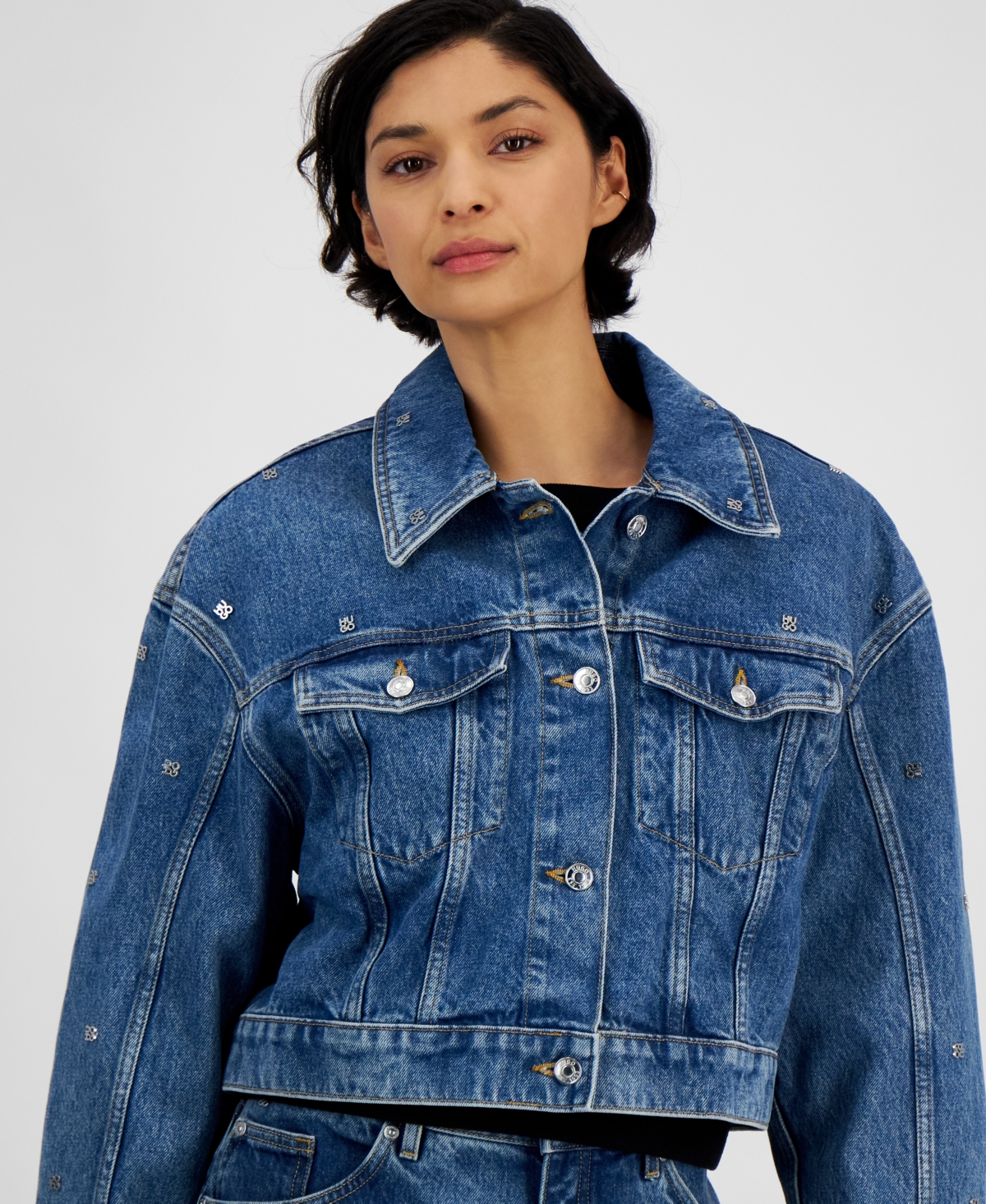 Hugo Women's Gisolia Cotton Cropped Trucker Jacket