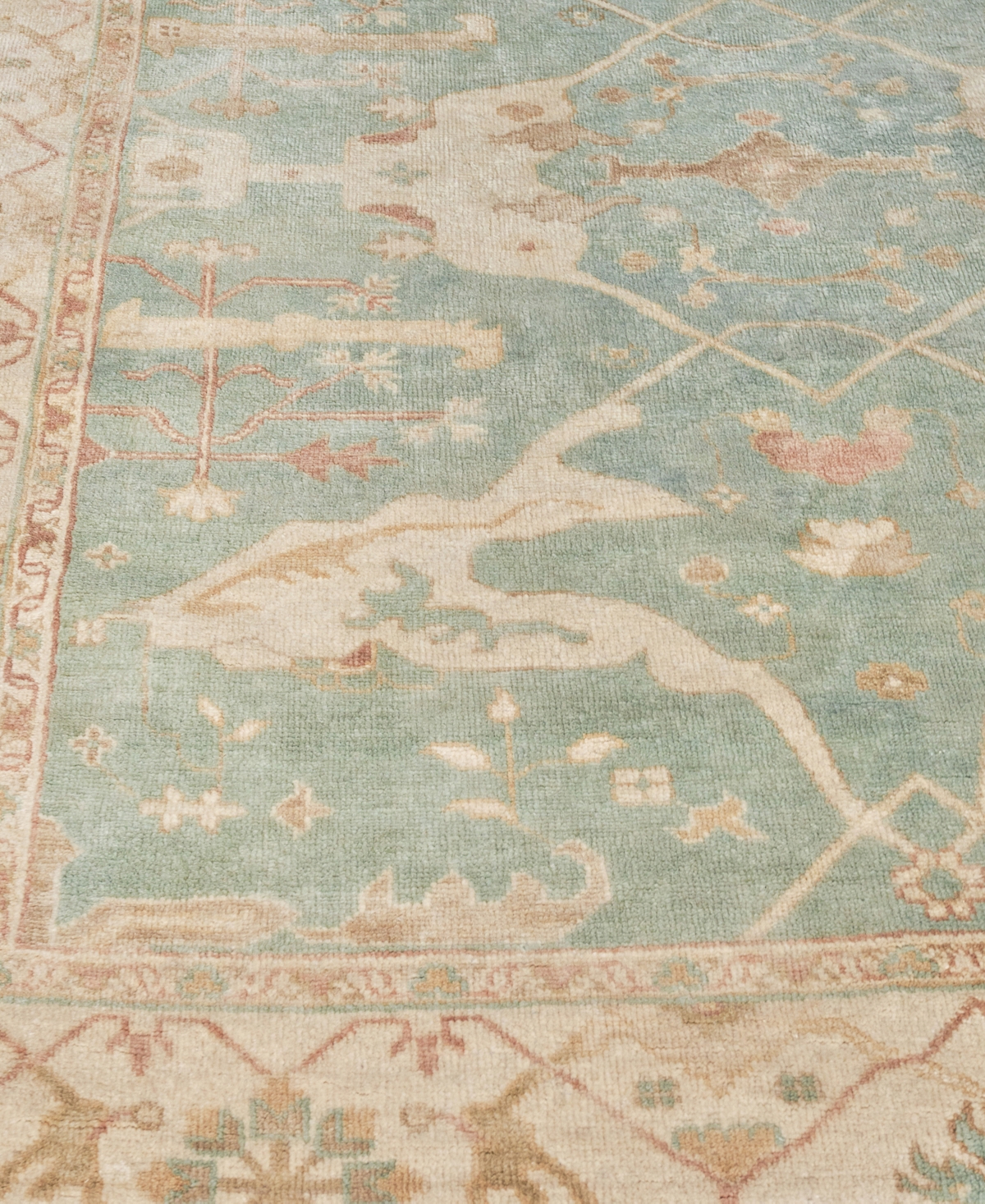 Exquisite Rugs Antique Weave Oushak 9214 4'x6' Area Rug -Ivory