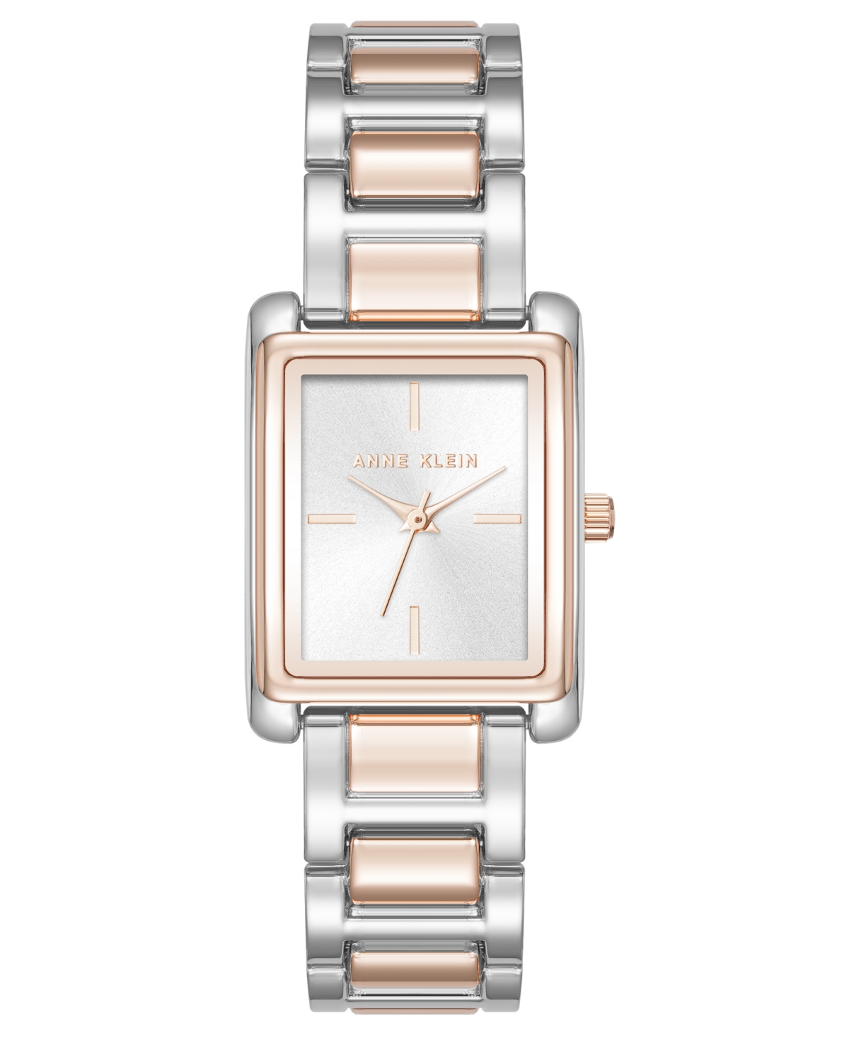 Anne Klein Women's Quartz Contemporary Silver-tone And Rose Gold-tone Alloy Metal Watch, 24mm In Silver-tone,rose Gold-tone