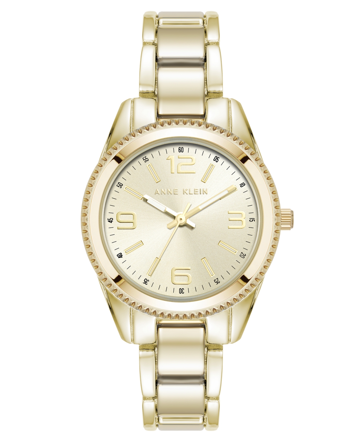 Anne Klein Women's Quartz Bold Coin Edge Bezel Gold-tone Alloy Metal Watch, 32mm In Gold-tone
