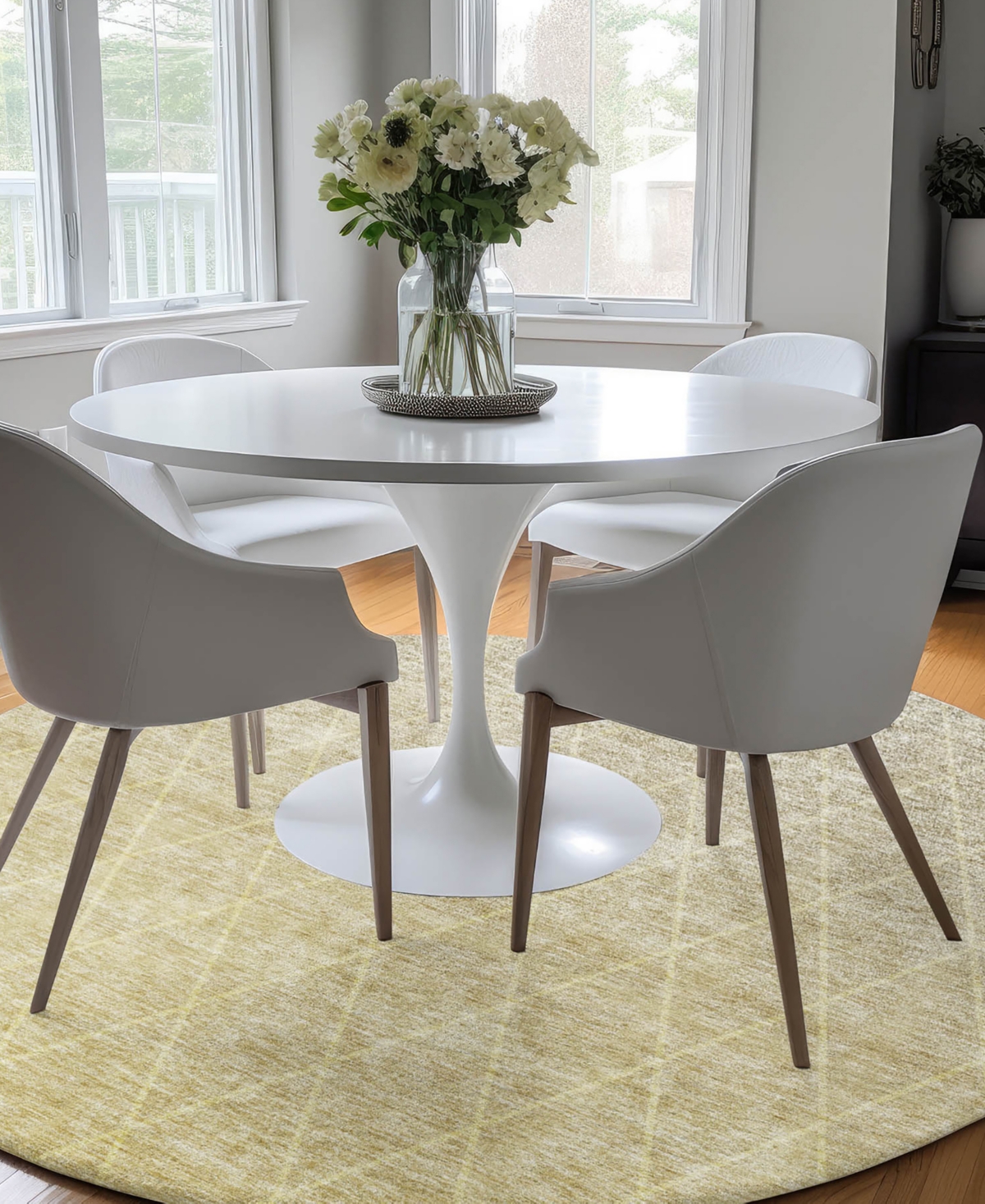 Dalyn Lazio Washable Lz2 8'x8' Round Area Rug In Gold