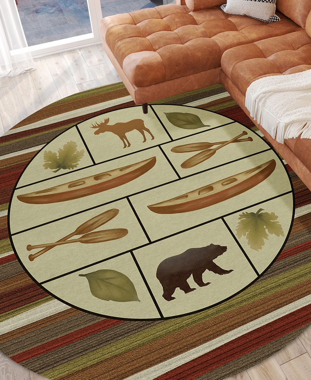 Dalyn Excursion Ex3 8'x8' Round Area Rug In Cinnabar