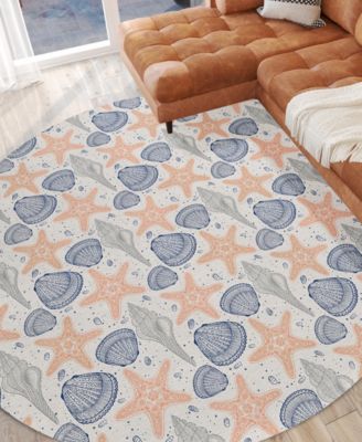 Seabreeze Washable SZ4 8'x8' Round Area Rug