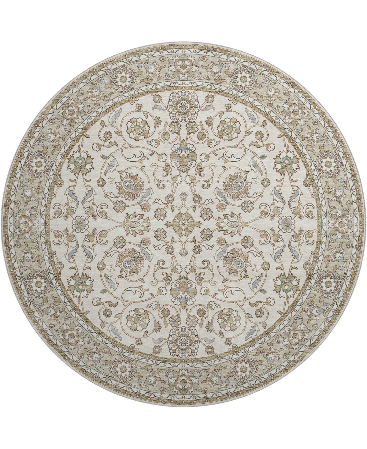 Dalyn Hatay Washable Hy1 8'x8' Round Area Rug In Ivory