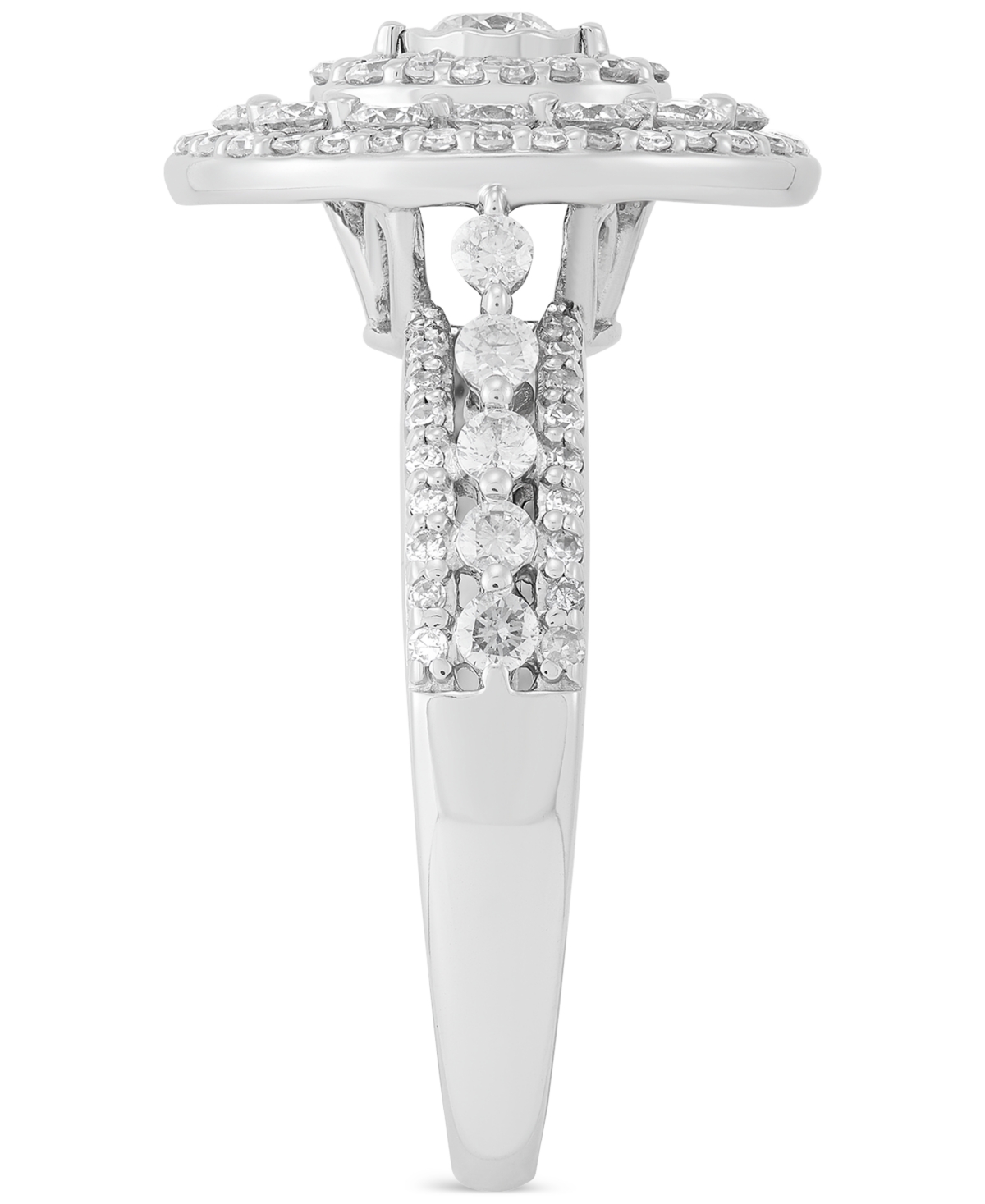 Diamond Multi Halo Multi Row Ring (1 ct. t.w.) in 10k- White Gold