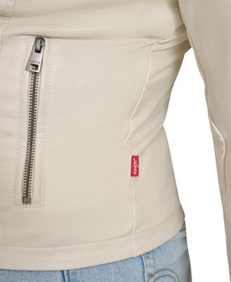 Plus Size Trendy Faux Leather Moto Jacket