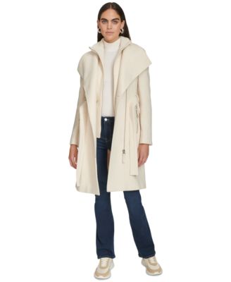 Womens Wool Blend Belted Wrap Coat, Created for Macys