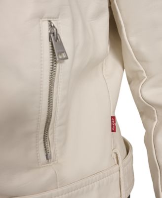 Levi's Plus Size Faux Leather Belted Motorcycle Jacket - Macy's