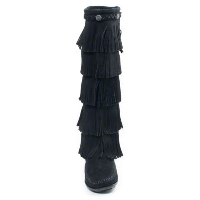 Women's Suede 5-Layer Fringe Boots