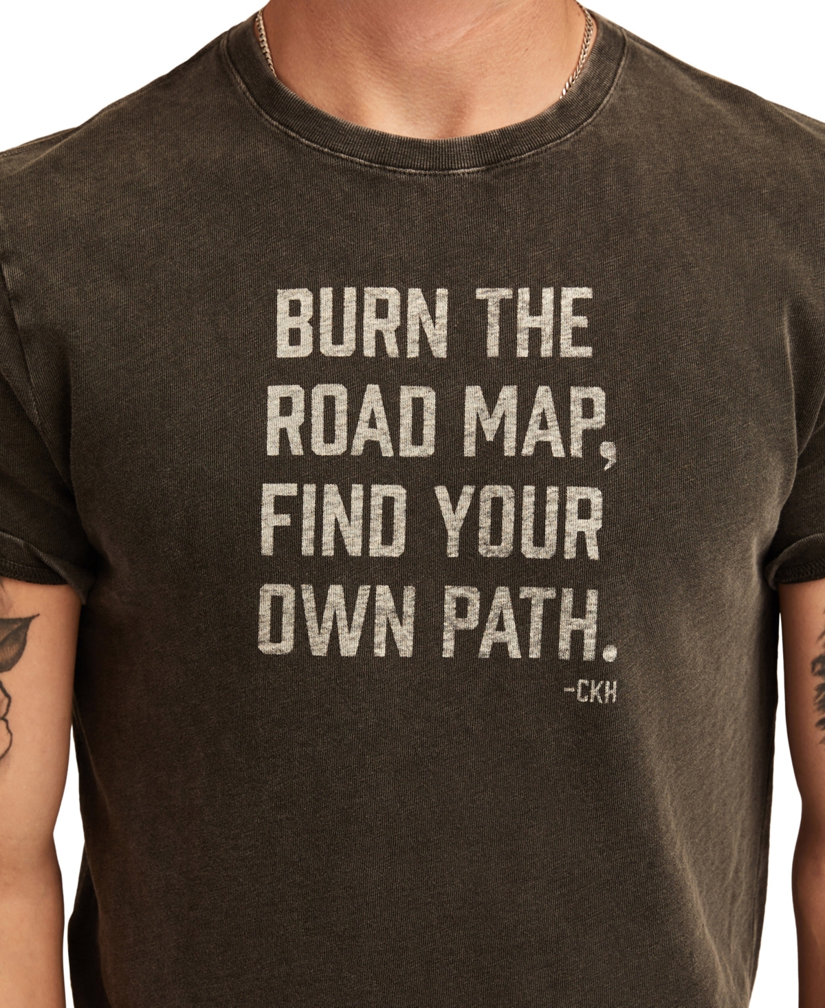 Lucky Brand Cole Hauser Burn The Road Map Graphic Tee