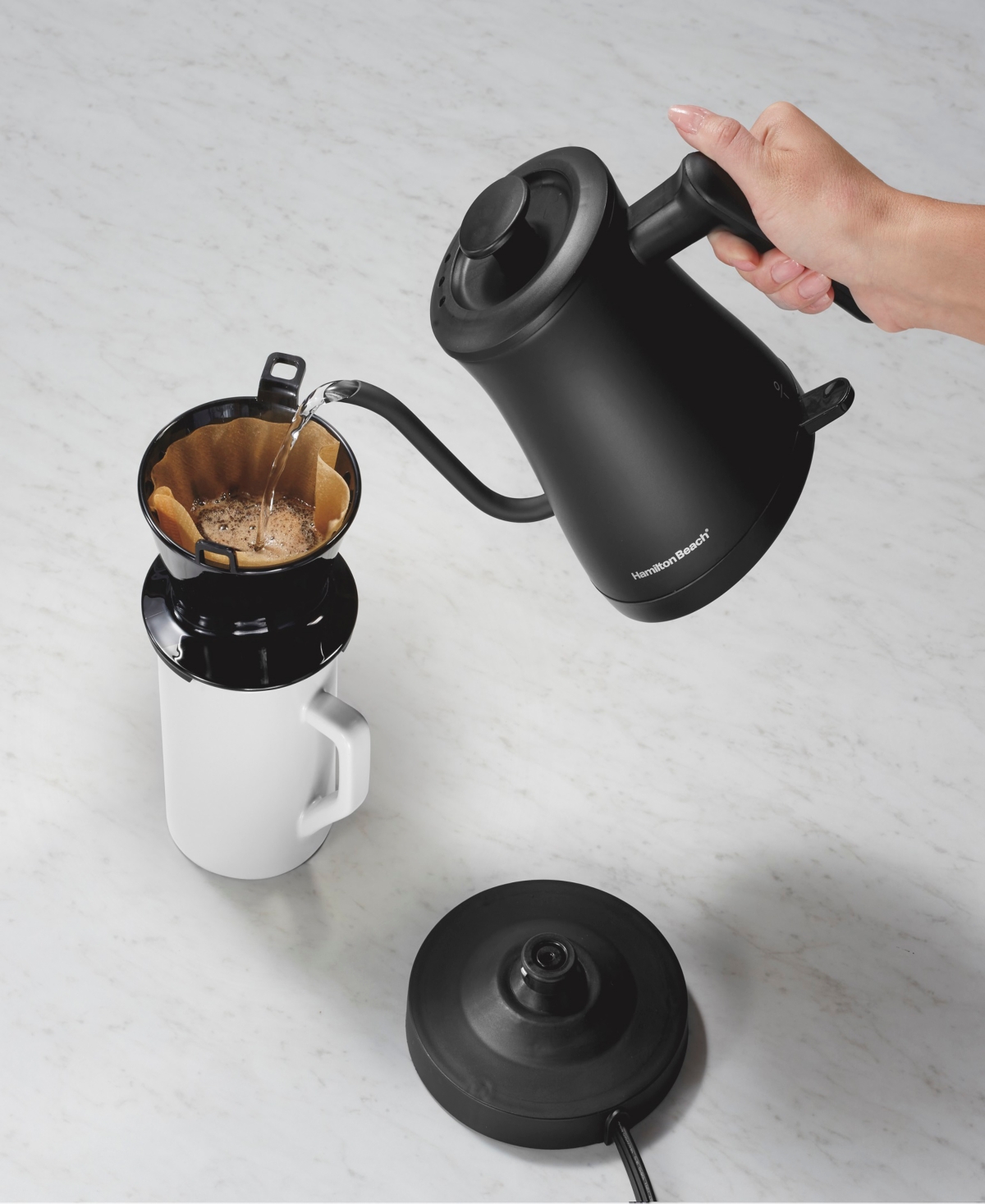 Hamilton Beach Compact Gooseneck Kettle In Black
