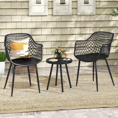 3-Piece All-Weather Patio Bistro Set with Heavy-Duty Table and Two Chairs