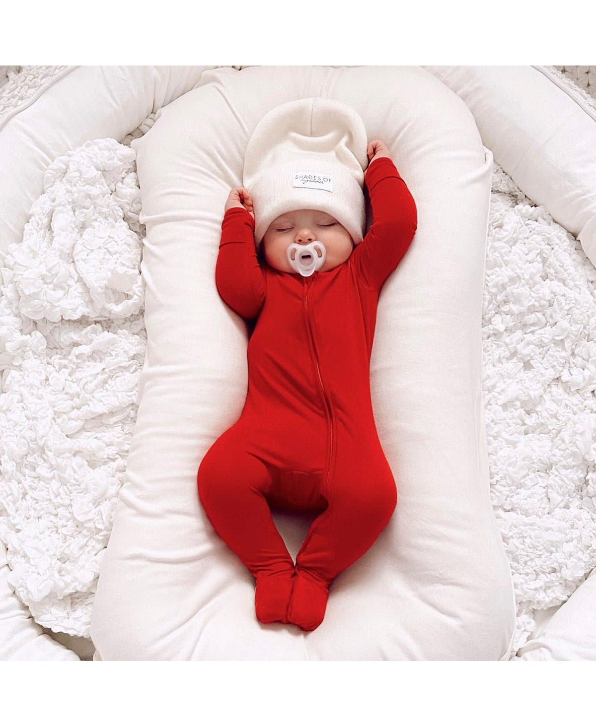Bellabu Bear Baby Unisex BabyConvertible Footie - Winterberry red