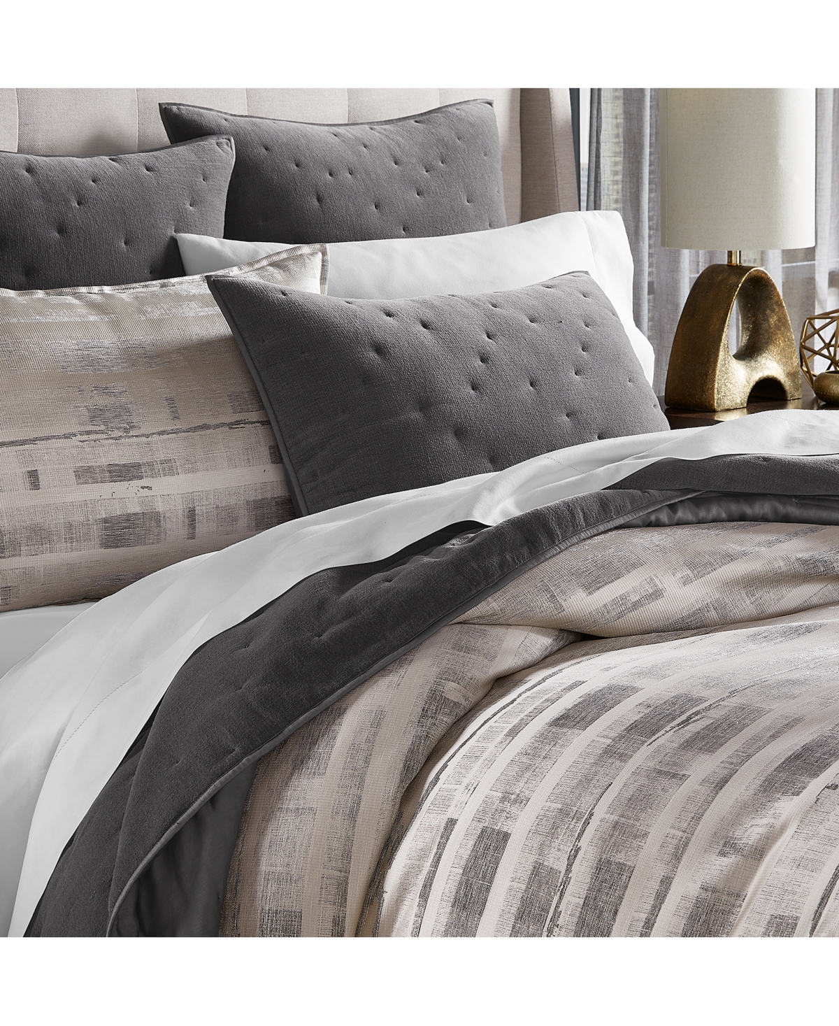 HOTEL COLLECTION BROKEN STRIPE 3-PC. DUVET COVER SET, KING, EXCLUSIVELY AT MACY'S 