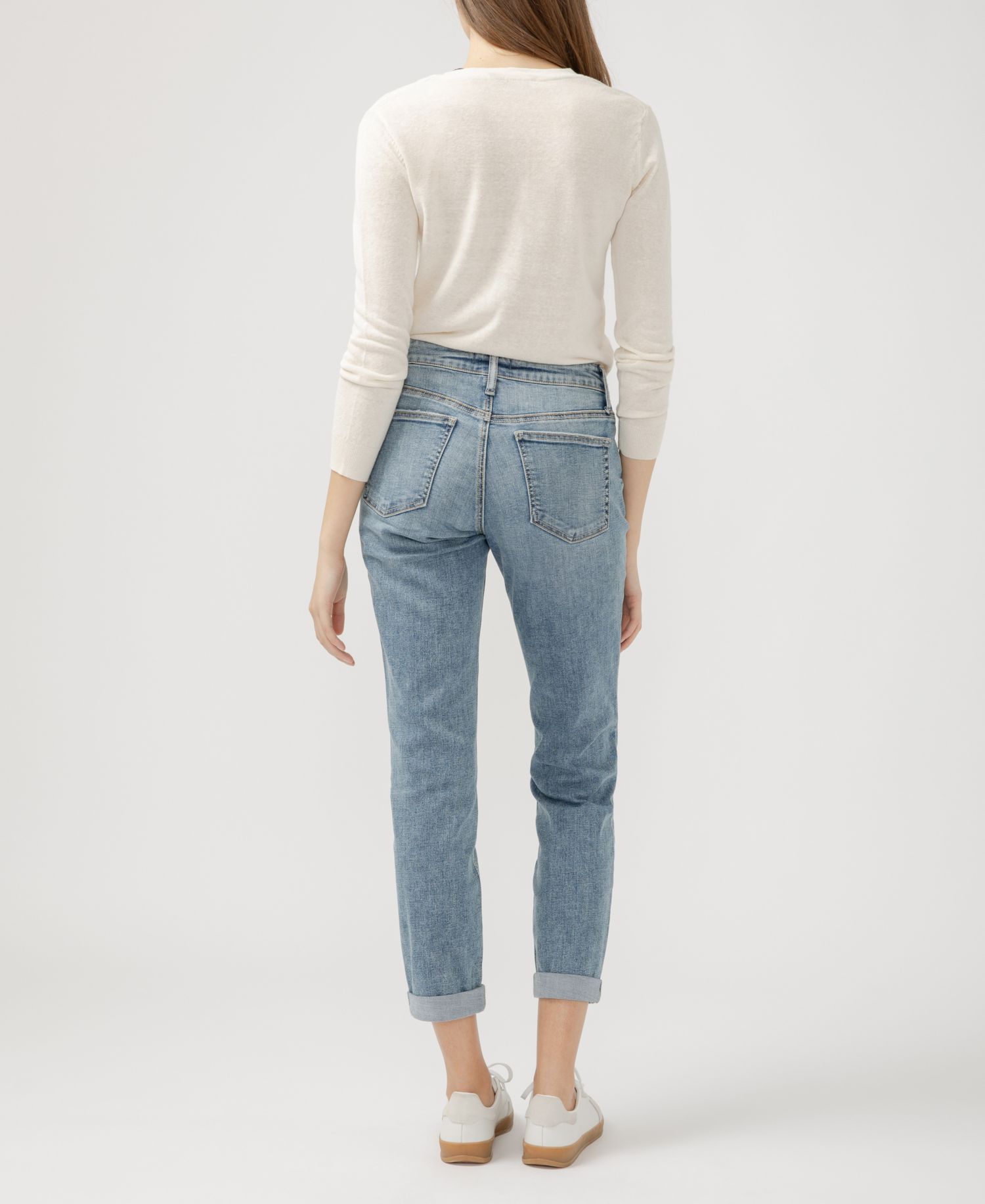 Women's Boyfriend Mid Rise Slim Leg Luxe Stretch Jeans