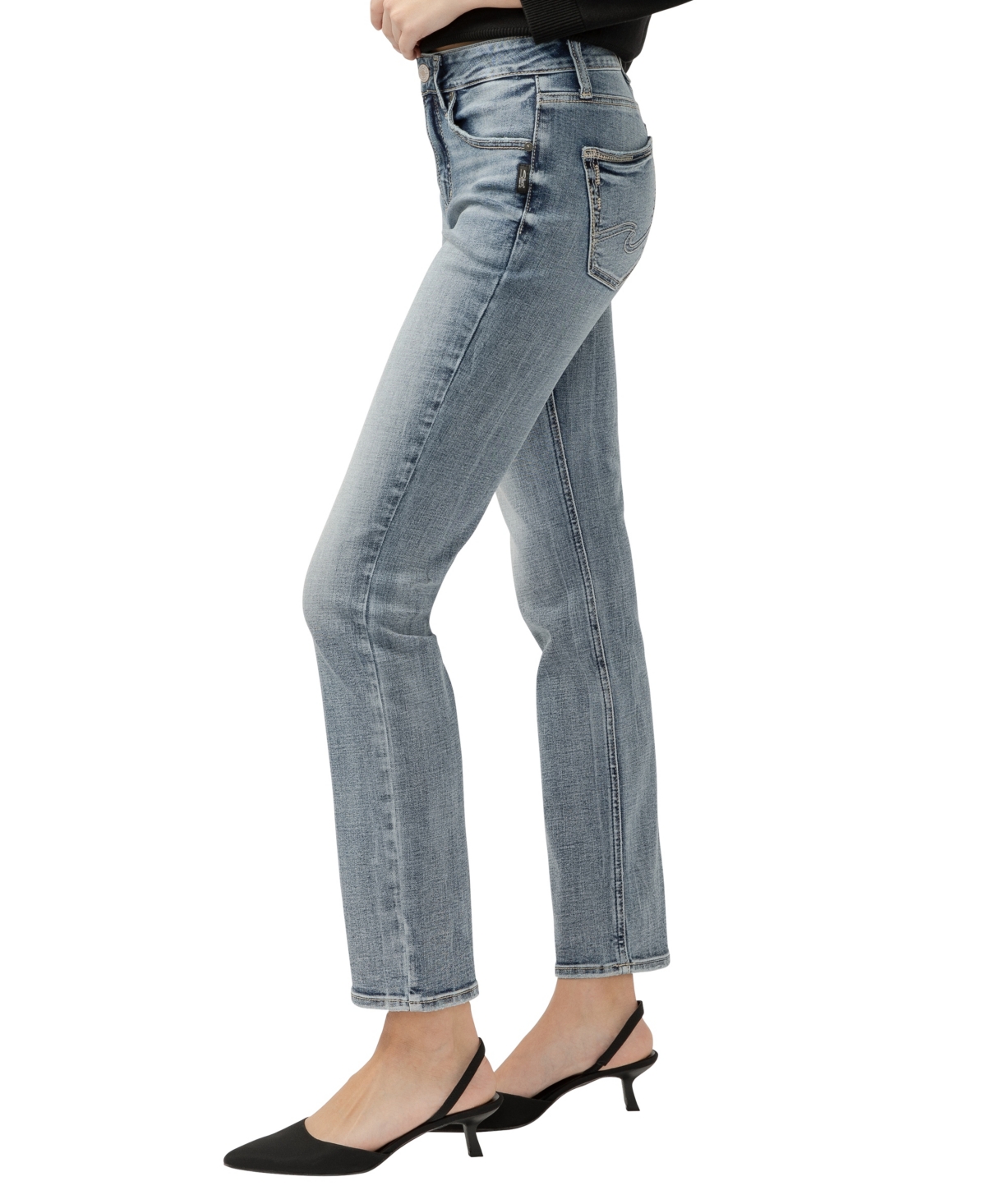 Silver Jeans Co. Women's Avery High Rise Curvy Fit Straight Jeans