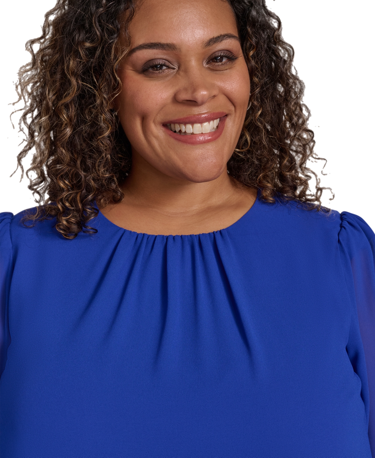 Jessica Howard Plus Size Tiered Chiffon Shift Dress