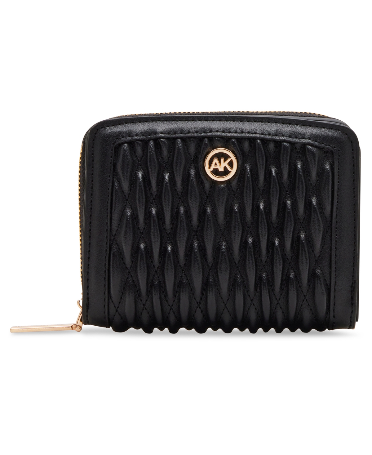 ANNE KLEIN ANNIE KLEIN RUCHED QUILTED ZIP AROUND WALLET 