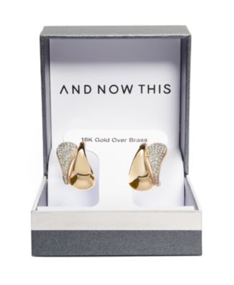 Crystal Double Teardrop C Hoop Earring