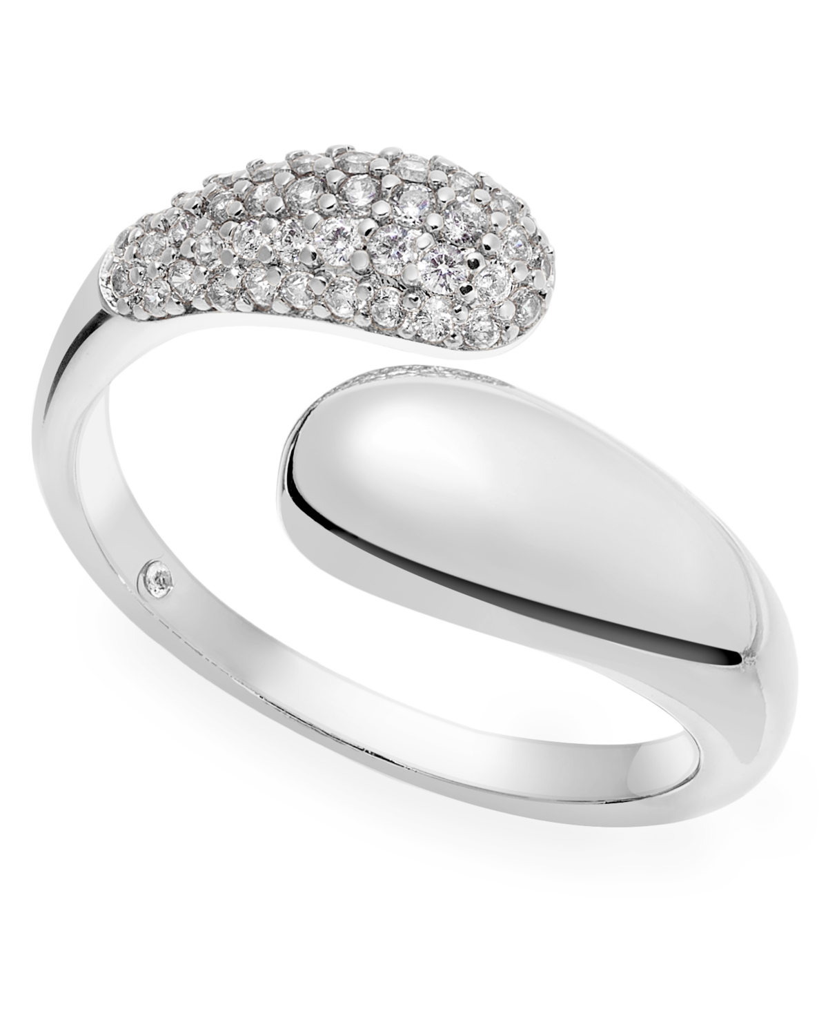 And Now This Cubic Zirconia Bypass Ring In Silver