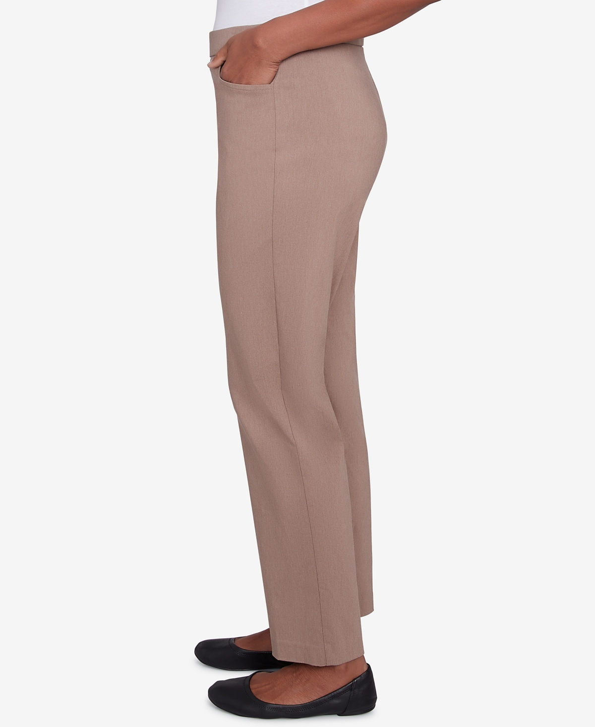 Alfred Dunner Petite Telluride Millennium Faux Fly Front Short Length Pants In Fwnhthr