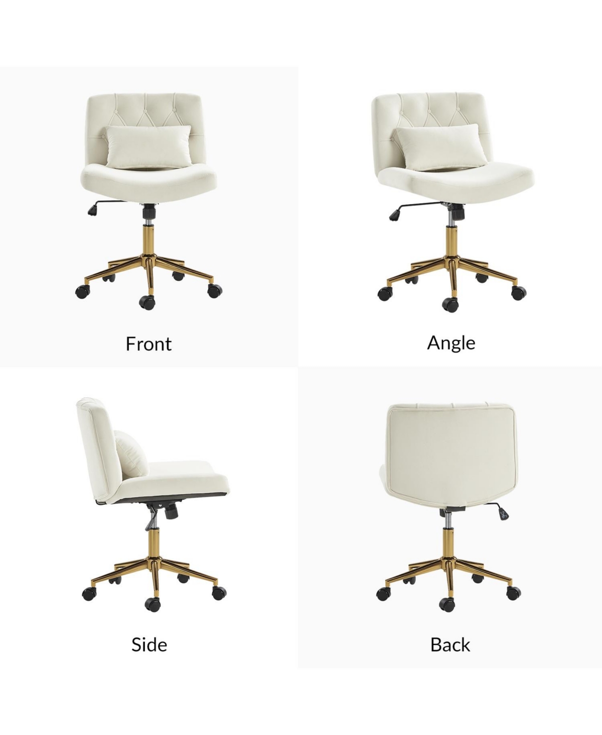 Hulala Home Sinclair Modern Office Chair with Sgs International Certified Stainless Steel Gas Spring
