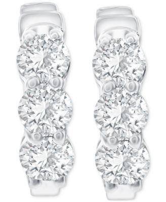 Diamond Hoop Earrings (1-1/2 ct. t.w.) in 14k White or Yellow Gold