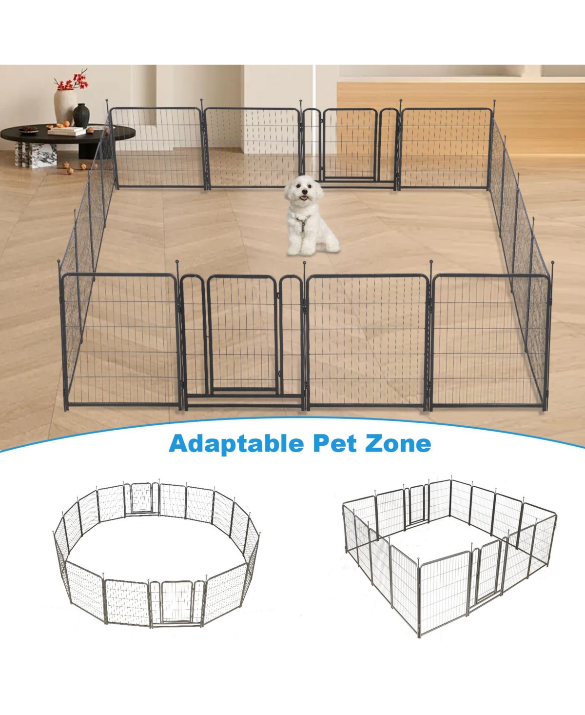 Slickblue 16-Panel Outdoor Dog Playpen for Yard and Camping, 31.6