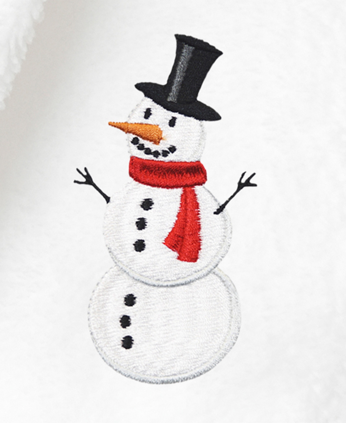 Linum Home Kids Snowman Super Plush Double Brushed Hooded Bathrobe In White