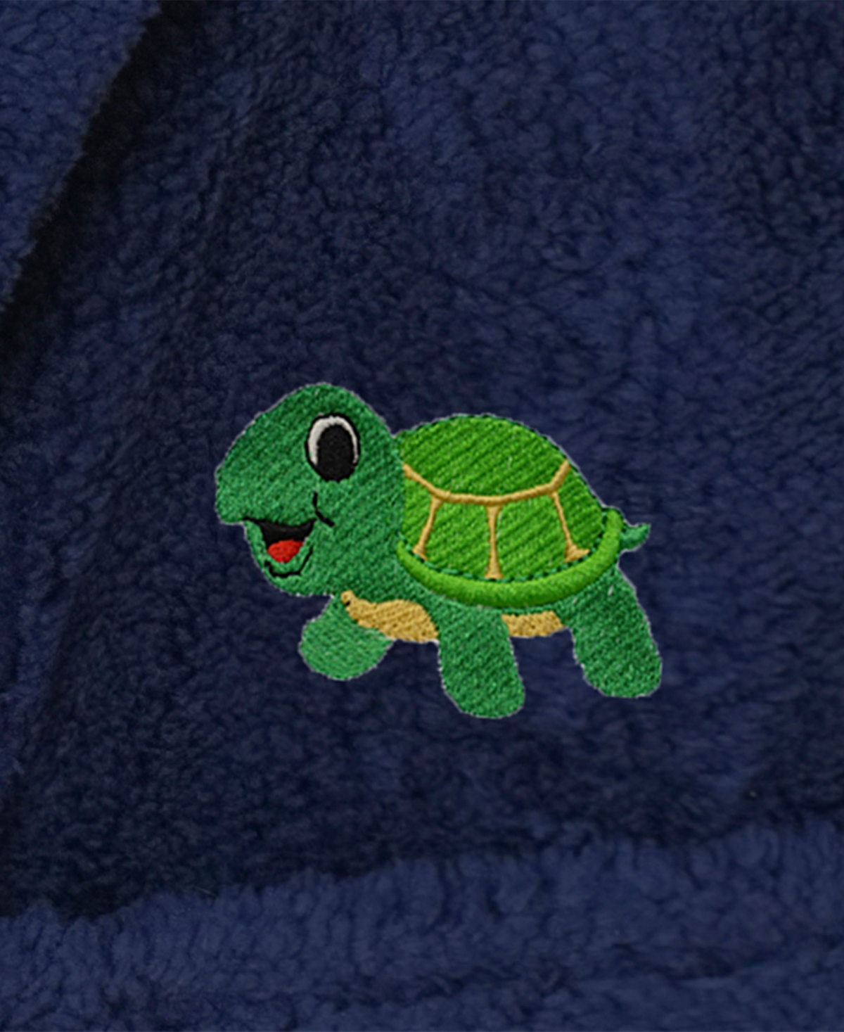 Linum Home Kids Turtle Super Plush Double Brushed Hooded Bathrobes In Navy