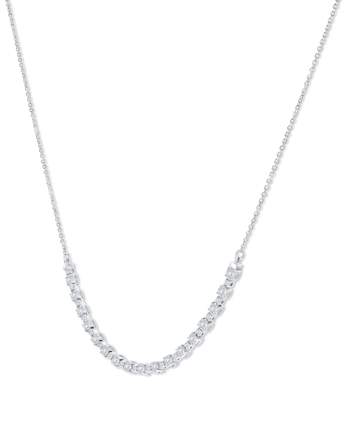 MACY'S DIAMOND CURVED BAR COLLAR NECKLACE (1-1/2 CT. T.W.) IN 14K WHITE OR YELLOW GOLD, 16" + 2" EXTENDER 
