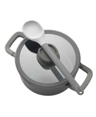 Leo Stone+ Nonstick Ceramic 11" Wok Pan with Lid, 4.6qt