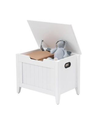 Storage Chest, Upholstered Storage Trunk with 2 Safety Hinges, Storage Bench, Flip-Top Toy Chest for Entryway, Bedroom, Living Room, White