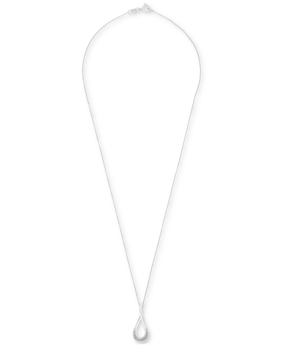 2-Pc. Set Diamond Open Teardrop Pendant Necklace & Matching Drop Earrings (1/6 ct. t.w.)  Created for Macy's - Sterling Silver