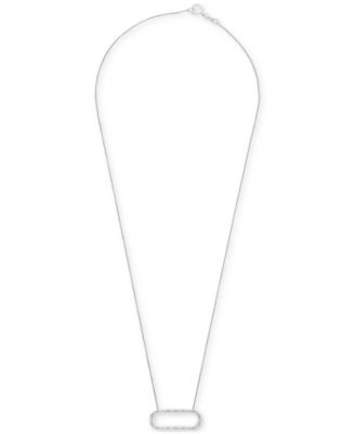 2-Pc. Set Diamond Open Link Pendant Necklace & Matching Hoop Earrings (1/6 ct. t.w.) in Sterling Silver, Created for Macy's