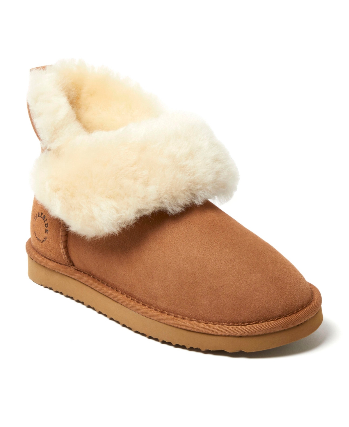 Fireside By Women's Perth Genuine Shearling Foldover Boot - Chestnut