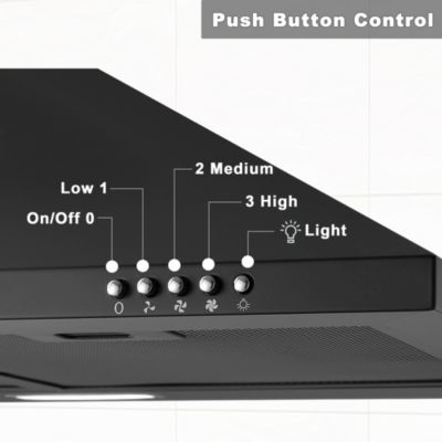 30-in 450-CFM Convertible Black Wall Mount Range Hoods