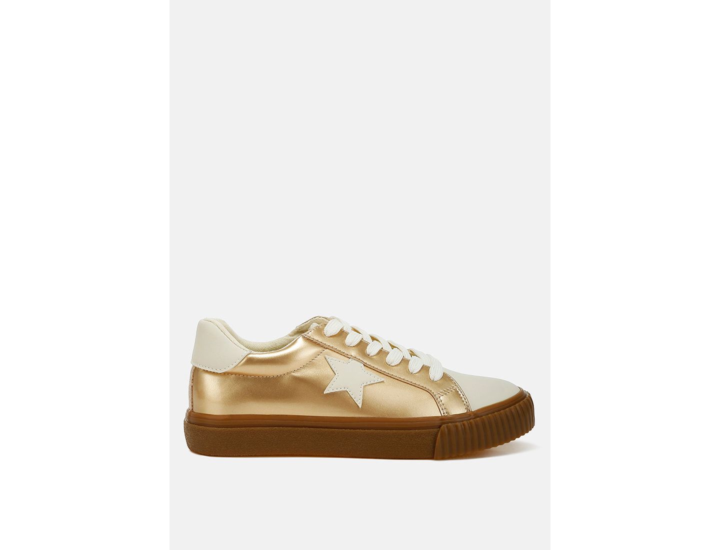 Женские кроссовки London Rag Jumping jacks Metallic Faux Leather Star, цвет: Золотой — фото 3