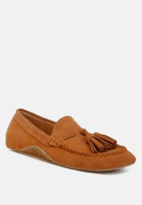 Rag and Co Womens Kipstar Suede Round Toe Tassel s Loafers
