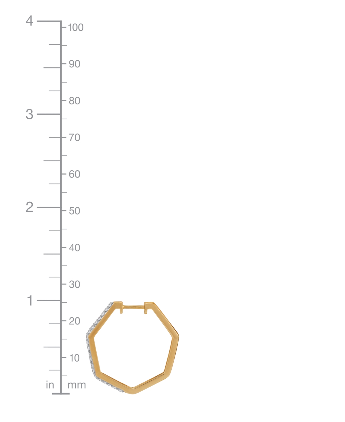 Macy's Diamond Geometric Hoop Earrings (1/3 Ct. T.w.) In 14k Gold-plated Sterling Silver In Gold-plated Sterling Silver