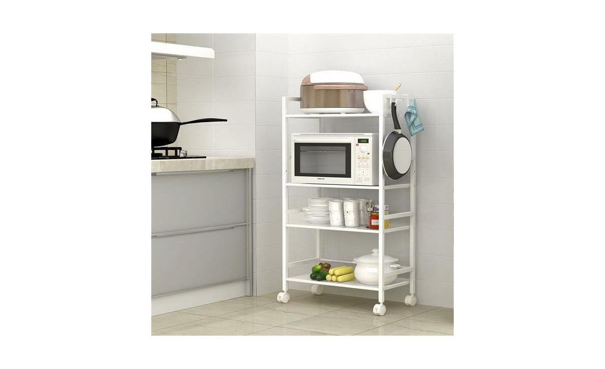 Slickblue Widened 4-Tier Multi-Functional Storage Cart for Versatile Organization and Easy Mobility