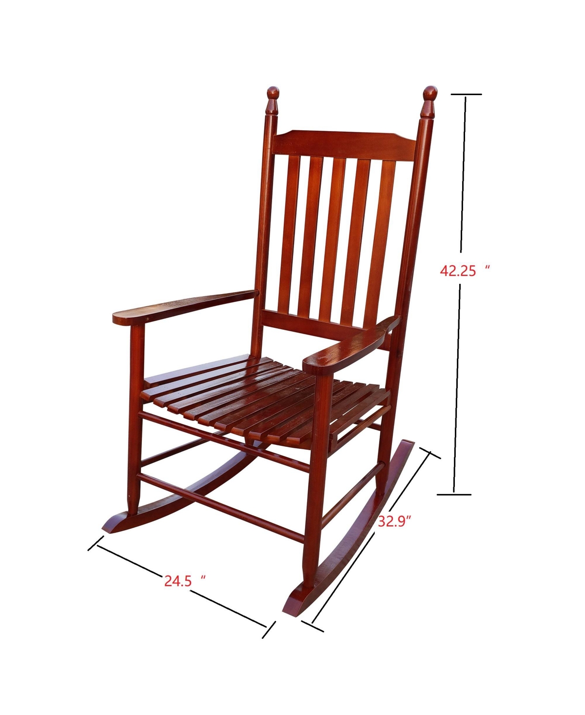 Slickblue Wooden Porch Rocker Chair for Relaxing Outdoor Comfort – Durable Design for Patios, Porches, and Gardens