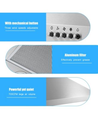 30-in 700-CFM Convertible Silver Wall-Mounted Range Hood