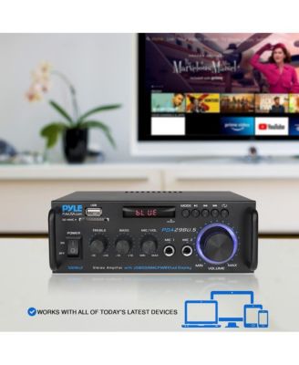 Stereo Power Amplifier With Bluetooth, RCA, USB/SD/FM, 100 Watt