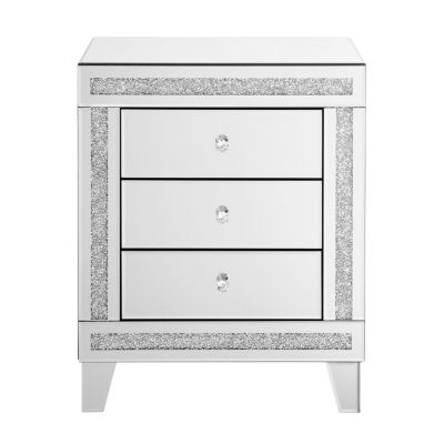 Silver Mirror 3-Drawer Storage Cabinet