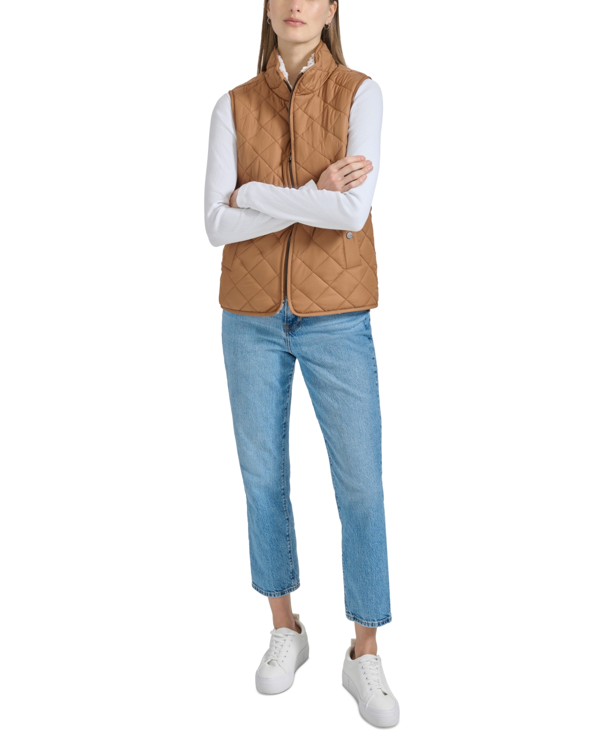 Andrew Marc Sport Women's Reversible Sherpa Quilted Vest