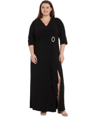 R & M Richards - Plus Size Fukuro Faux-Wrap Jacket Dress