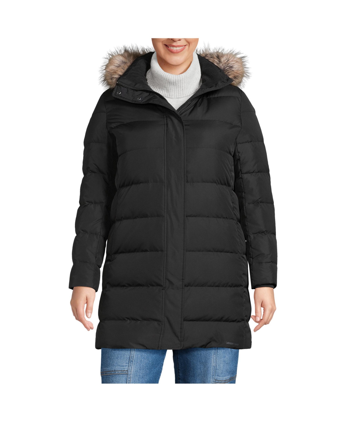 Lands End Plus Size Max 600 Down Puffer Coat Ivory pearl Smart Closet